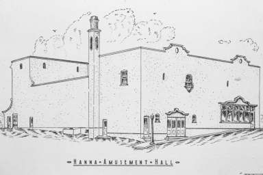 Illustration of the Hanna Amusement Hall