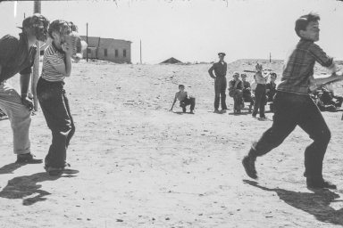 Boys playing baseball in Reliance, Wyoming