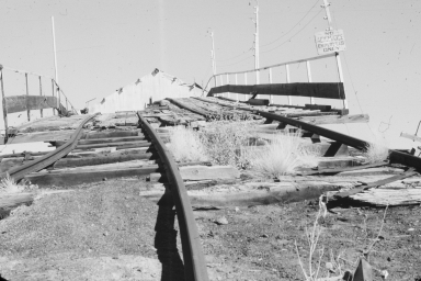 Rail track leading to abandoned tipple