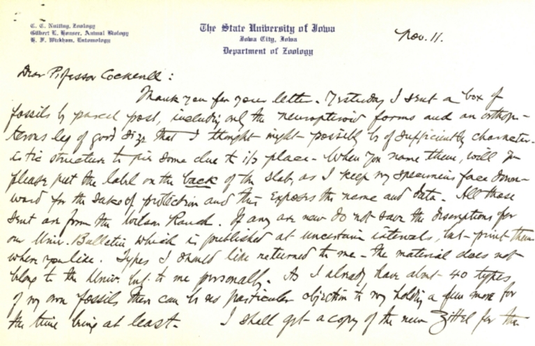 Letter from H. F. Wickham to Theodore Cockerell