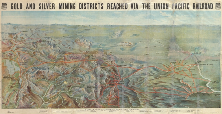 Gold and silver mining districts reached via Union Pacific Railroad : [western United States]
