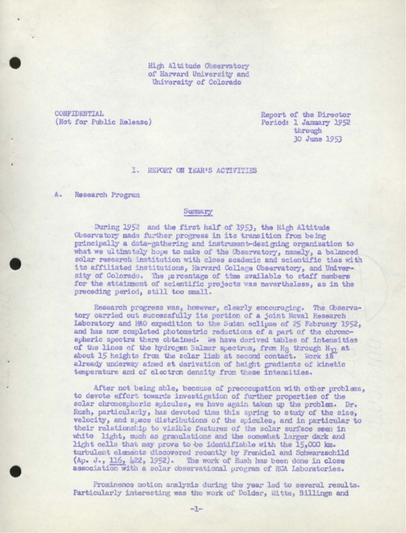 Annual report of the director: 1952-1953