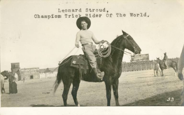 Leonard Stroud on horseback