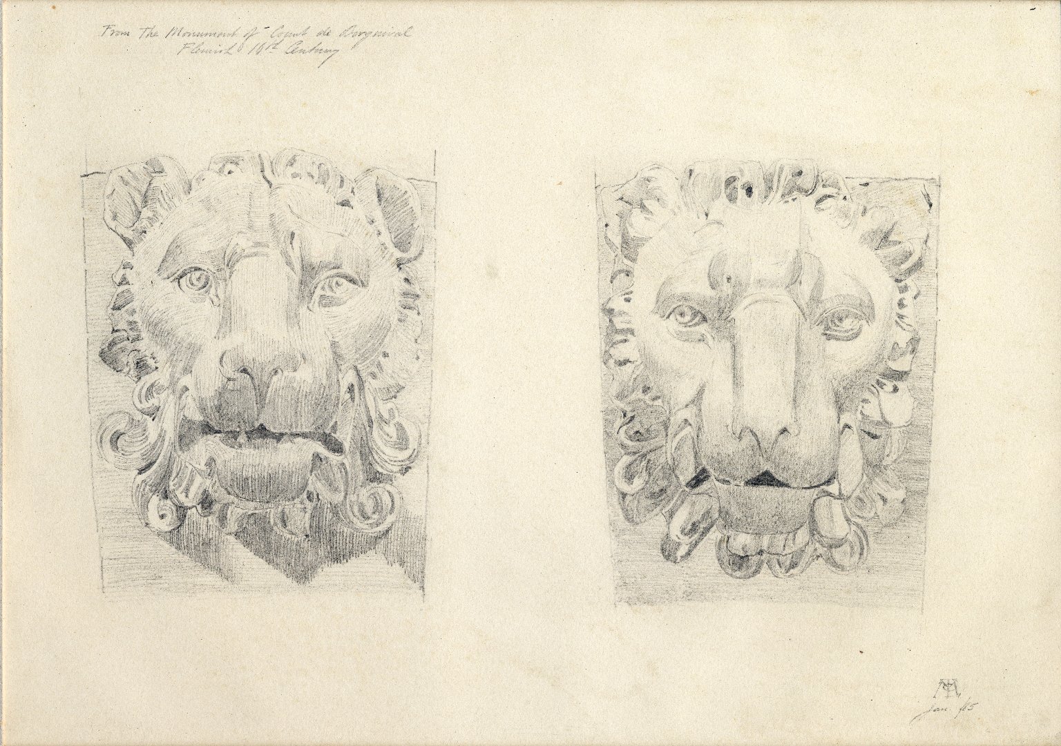 Lionhead designs from Monument of the Count de Borgnival