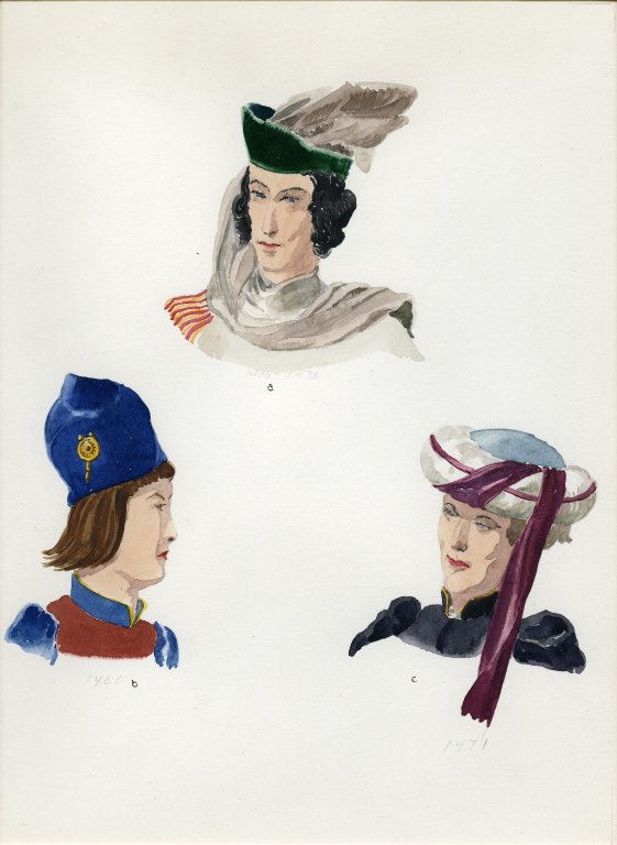 Plate XI: Late Middle Ages English hats