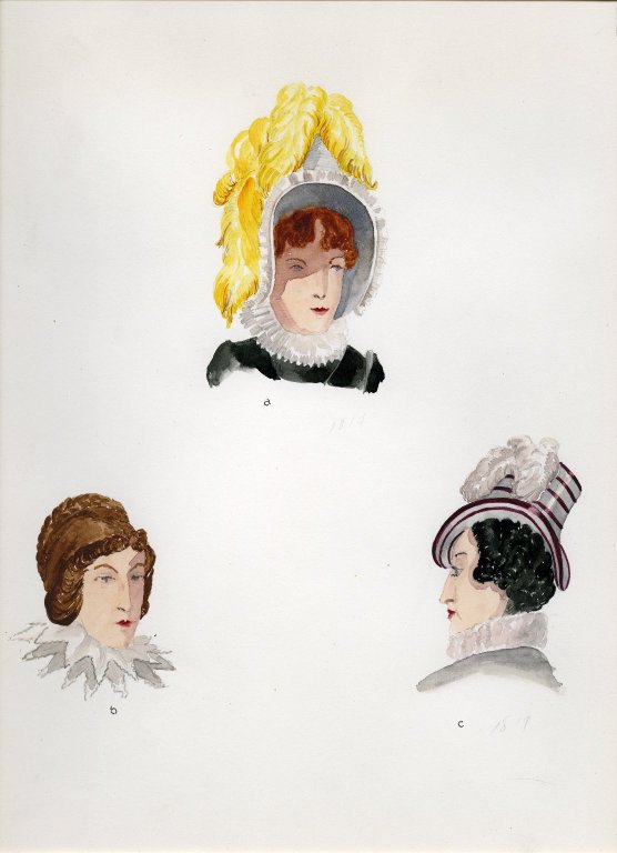 Plate XXII: 19th Century French bonnet, coiffure, hat